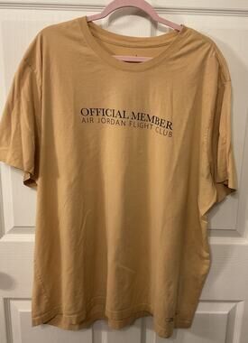 Jordan Flight Club Graphic T Shirt 3XL Tan Jumpman Double Sided Nike Cotton